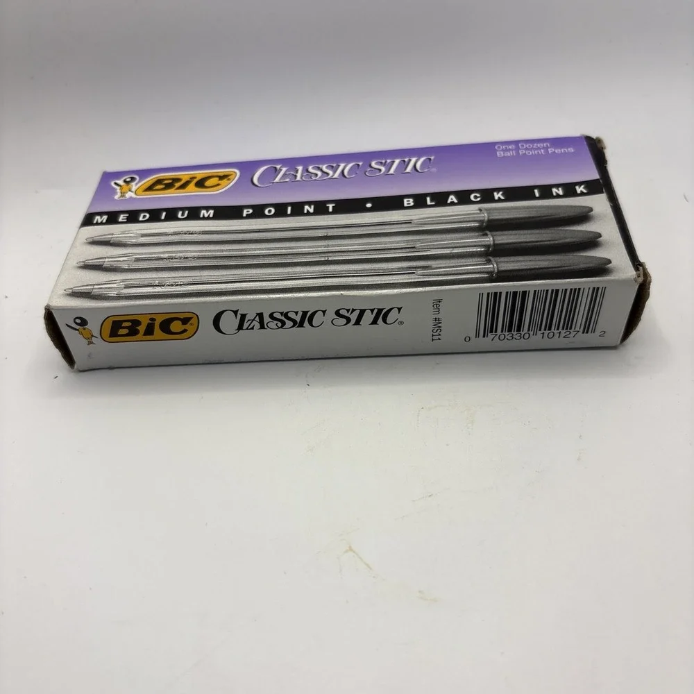 Vtg Bic Classic Stic Medium Ball Point‎ Black Pens NOS 1993 #MS11 10127 36 Total
